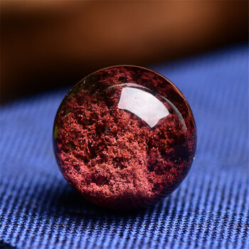 天然红幽灵散珠圆珠 半聚宝盆单珠 多宝水晶手串星月菩提配饰 精品