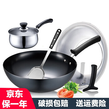 
                                                            苏泊尔（SUPOR） 炒锅 铁锅 30cm真不锈铁锅无涂层精铁炒菜锅燃气专用FC30H7                