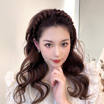 sendme麻花辫假发发箍女款成人洗脸头箍碎发宽边压发外出发带网红学生