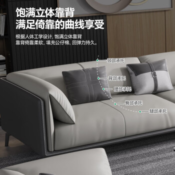 森菲亚办公沙发办公室商务接待会客区简约沙发茶几组合 单人位(西皮)