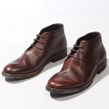 榕鹭英伦复古沙漠工装靴男做旧时尚高帮马丁短靴商务休闲皮鞋韩版枣