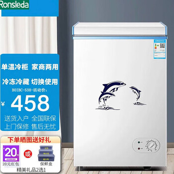 容声(ronshen)小型迷你立式冷柜出租房大容量商用小冰柜微霜一级节能