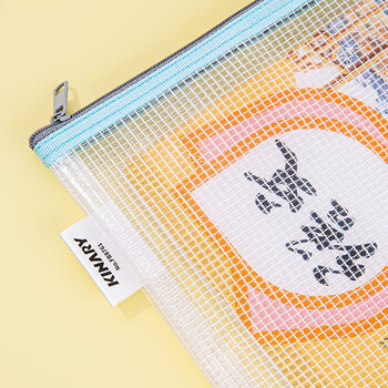 金得利4个A4透明文件袋小学初中生分科目分类袋科目袋拉链书本作业试卷收纳袋手提袋文具补习袋FB8769-4