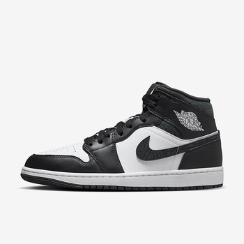 耐克nikeairjordan1midaj1黑白熊猫爆裂纹男子中帮休闲板鞋40