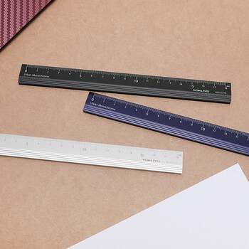 国誉（KOKUYO）都市印象学生高考铝制直尺（18cm）190×20.6×5mm深蓝 1个装 WSG-CLU18DB