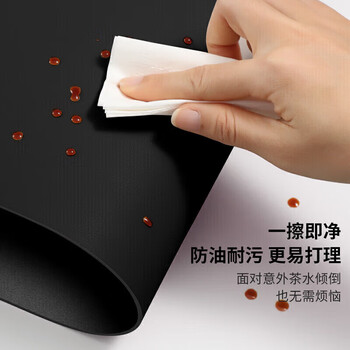 BUBM 鼠标垫大号办公室桌垫笔记本电脑垫键盘垫办公桌垫游戏家用垫子防水支持大货定制 黑色大号单面