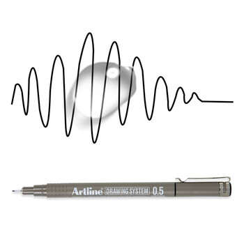 【开学必备】旗牌（Shachihata）Artline 超细针管笔勾线笔 防水绘图笔 漫画/设计/动漫专用 0.5mm 黑色 EK-235N