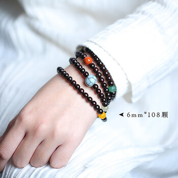 夏蔻原创印度手链108颗斓男女佛珠手串送礼饰品原创印度斓6mm