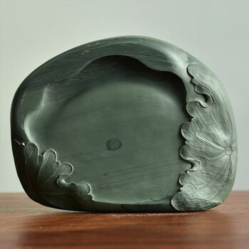 艺硯閣洮河硯甘肃非遗水泉老坑孤品洮砚实用砚台随形端歙洮河砚荷叶砚