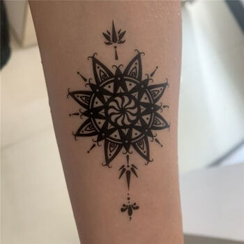 霄杰新品纹身贴纸纹身贴暗黑系防水女男人个性脚踝遮疤痕腿上手臂小腿