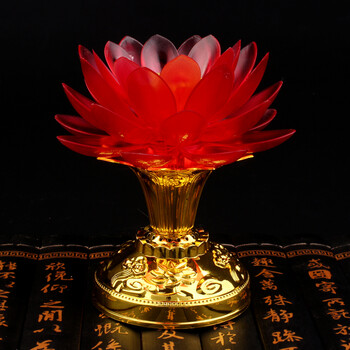 莲花灯佛灯长明灯供灯念佛机高清音质 红色款莲花灯念佛机(单色灯光)