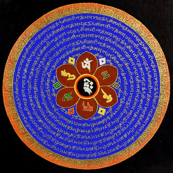 正方形拼图旋转四季花园曼陀罗坛城唐卡成人 蓝色 唐卡5号900片