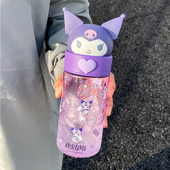 三丽鸥旗下kt猫水杯女生夏天高颜值吸管杯塑料杯子可爱学生便携500ml
