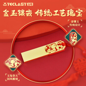 台电32GB USB2.0 U盘 金属原创中国风 月兔创意礼品 花好月圆优盘 国潮礼盒装
