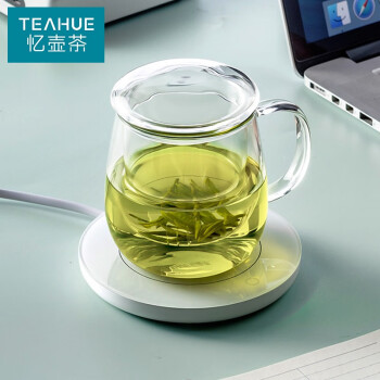 耐热玻璃茶杯会议泡茶杯茶水分离杯带把玻璃盖水杯办公室杯子 蘑菇杯