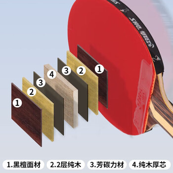 红双喜 九星乒乓球拍直拍 H9006直拍单拍