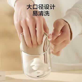 京东京造 玻璃杯 耐热耐高温泡茶水杯咖啡牛奶刻度杯子500ml
