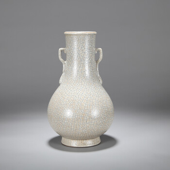 清 仿哥釉双耳瓶