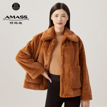 阿玛施（AMASS）2023秋冬新款时髦设计感宽松毛绒外套夹克女5400802 卡其 S(2码)【图片 价格 品牌 报价】-京东