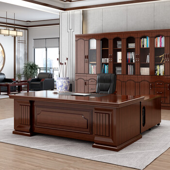 科森格老板桌办公桌办公家具总裁桌简约现代老板台新中式大班台单人