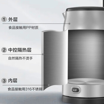美的(Midea)电热水壶 家用烧水壶热水壶 1.7L大容量 316双钢防烫防干烧恒温 电水壶 MK-HP1706 美的(Midea)电热水壶 家用烧水壶热水壶 1.7L大容量 316双钢防烫防干烧恒温 电水壶 MK-HP1706