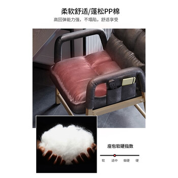 好脉懒人沙发椅靠背可调节办公椅宿舍躺椅电脑椅子 PY-3205 皮棕色