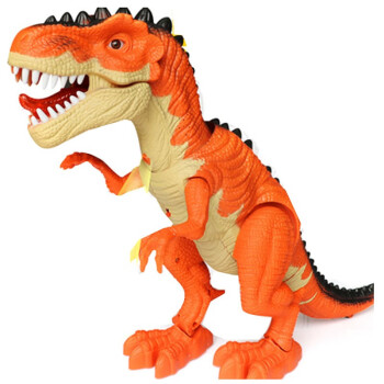 会发光走路有叫声恐龙模型 儿童玩具男孩玩具 大号橙色霸王龙(下蛋