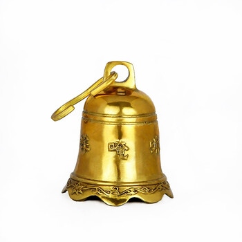 风水阁全铜铜铃铛铜钟铜钟风铃挂件家居装饰摆件小大号小号钟约高14