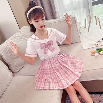 女童套装 3-14岁女孩穿的韩版新款jk套装格子裙公主裙女童学院风裙子