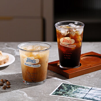 Bincoo玻璃咖啡杯家用冰美式透明杯子精致拿铁杯Dirty高颜值水杯
