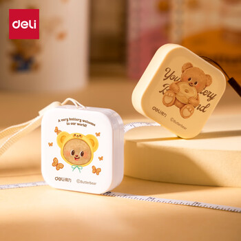 得力(deli)【儿童节礼物】黄油小熊迷你可爱皮卷尺 可伸缩便携量衣皮卷尺 测量身高/三围/腰围 HY410 得力(deli)【儿童节礼物】黄油小熊迷你可爱皮卷尺 可伸缩便携量衣皮卷尺 测量身高/三围/腰围 HY410