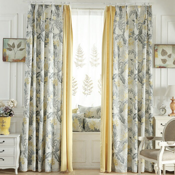 维丽莎北欧美式乡村田园风格棉麻卧室客厅落地窗半遮光成品窗帘纱帘定制如图拼接款 花布 纯色 定制1米专拍 需要几米拍几米 图片价格品牌报价 京东