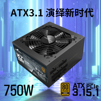 长城（Great Wall）额定750W X7金牌全模电脑电源（ATX3.1标准/原生PCIe5.1接口/漏电监测/全电压/单路12V/自动启停）