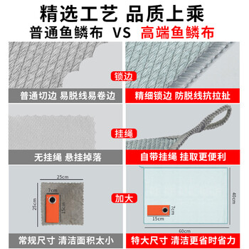 享家美 鱼鳞抹布40*60cm5条擦玻璃清洁吸水毛巾去油污不易掉毛无痕水印 享家美 鱼鳞抹布40*60cm5条擦玻璃清洁吸水毛巾去油污不易掉毛无痕水印