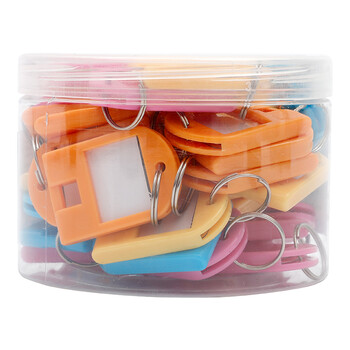 天章办公(TANGO) 钥匙牌钥匙扣钥匙圈钥匙收纳盘管理箱专用钥匙扣24个装彩色 办公用品