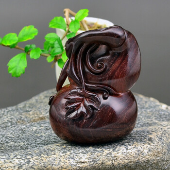 海黄百吉雕刻 三寸葫芦 海南黄花梨手把件 孤品h5152 86534596.5h5152