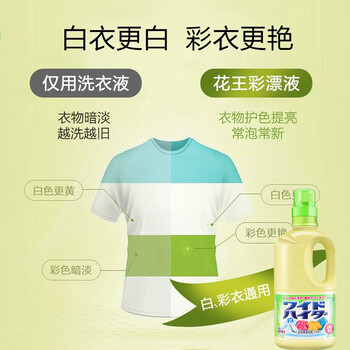 花王(KAO)衣物彩漂液2斤 护色固色增艳剂去黄污渍漂白水深色衣服彩漂剂进口 花王(KAO)衣物彩漂液2斤 护色固色增艳剂去黄污渍漂白水深色衣服彩漂剂进口