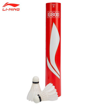 李宁（LI-NING）羽毛球G800鹅毛球羽联比赛专用球耐打飞行稳定一筒12只装77速
