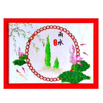24节气纽扣画手半成品子协作贴画小学生二十四节气素材宣传 2雨水