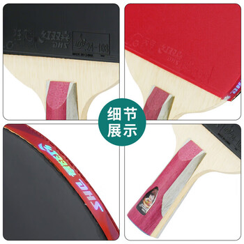 红双喜（DHS）乒乓球拍六星级直拍H6006反胶单拍附拍包+乒乓球