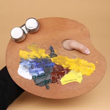 中盛画材20*30CM封油调色板木制光滑椭圆形油画水粉丙烯颜料调色盘木制质儿童成人美术写生