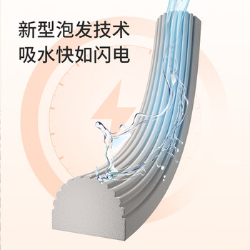 美丽雅胶棉拖把28cm2拖头吸水海绵一键卸头免手洗一拖净干湿两用墩布