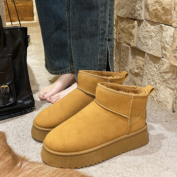 利达妮tzldn高帮雪地靴女冬季增高厚底防滑毛绒保暖2023新款棉鞋户外