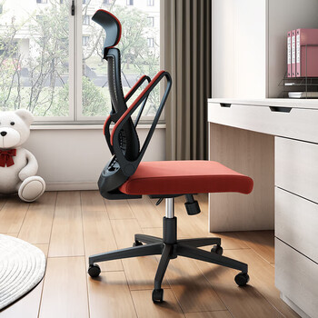 森菲亚办公椅人体工学椅办公室员工会议椅家用学习网椅 黑色头枕