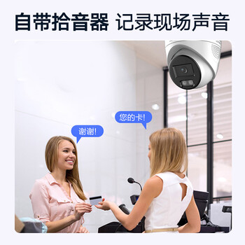 HIKVISION海康威视监控摄像头室外智能警戒人车分类400万高清可拾音全彩夜视POE网线供电 3346WDA4-L 4MM