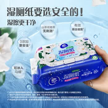维达（Vinda）湿厕纸 组合装(80片*4包+7片*6包) 山茶花精华洁厕湿纸巾厕纸湿巾