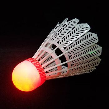 红双喜发光羽毛球室外荧光发亮耐打夜光尼龙塑料羽毛球2只装