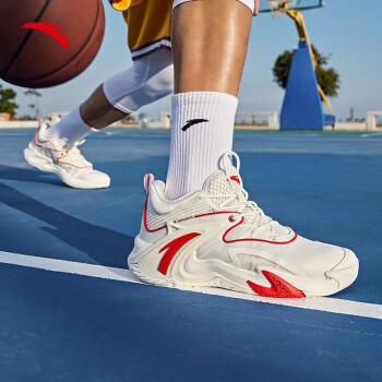 安踏（ANTA）【空域3代】篮球鞋男夏季中帮实战减震运动鞋男防滑耐磨男鞋 中国红/白色 39