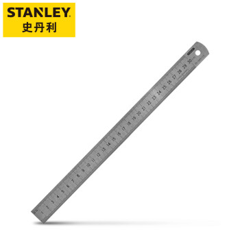 史丹利（Stanley）不锈钢直尺刻度尺公制刻度学生绘图钢尺15cm/150mm工程测绘测量尺35-344