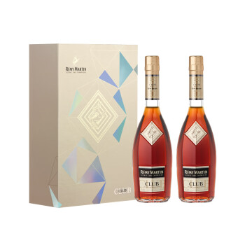 人头马（Remy Martin）洋酒 CLUB优质香槟区干邑白兰地 500ml*2瓶  双支装